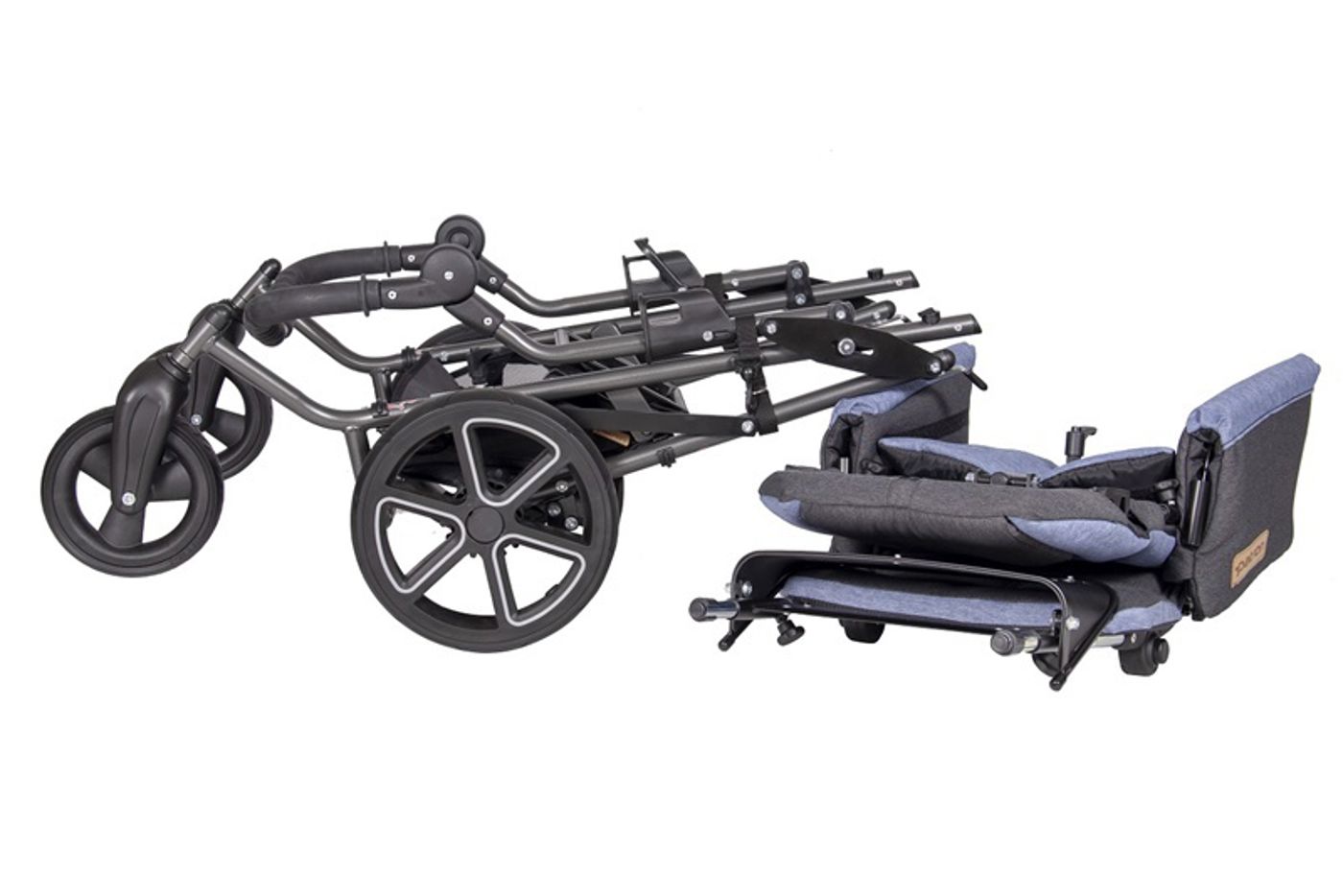 Tom 4 Classic, opgevouwen zitunit gedemonteerd